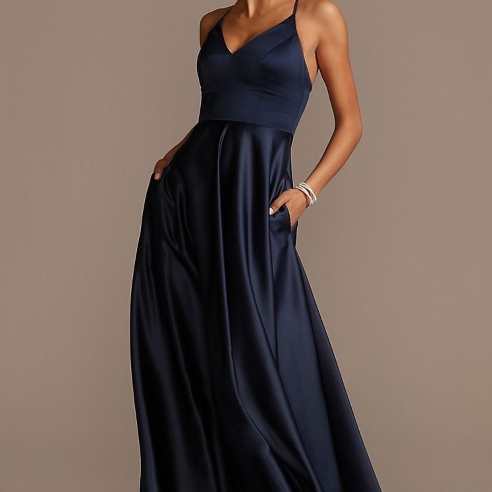 David’s Bridal Marine (navy blue)  Bridesmaid Dress